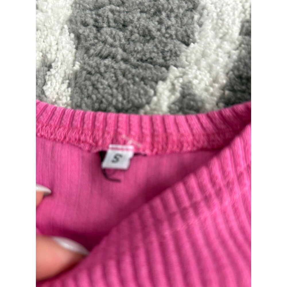 Hot Pink Ribbed Matching Lounge Set - Picture 6 of 6